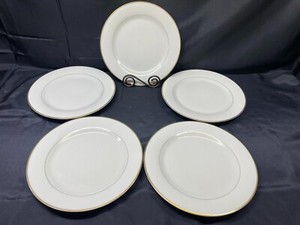 Fashion Manor "GOLD HERALD" Japan ~ Set of 5 ~ Dinner Plates ~ 10 3/4"