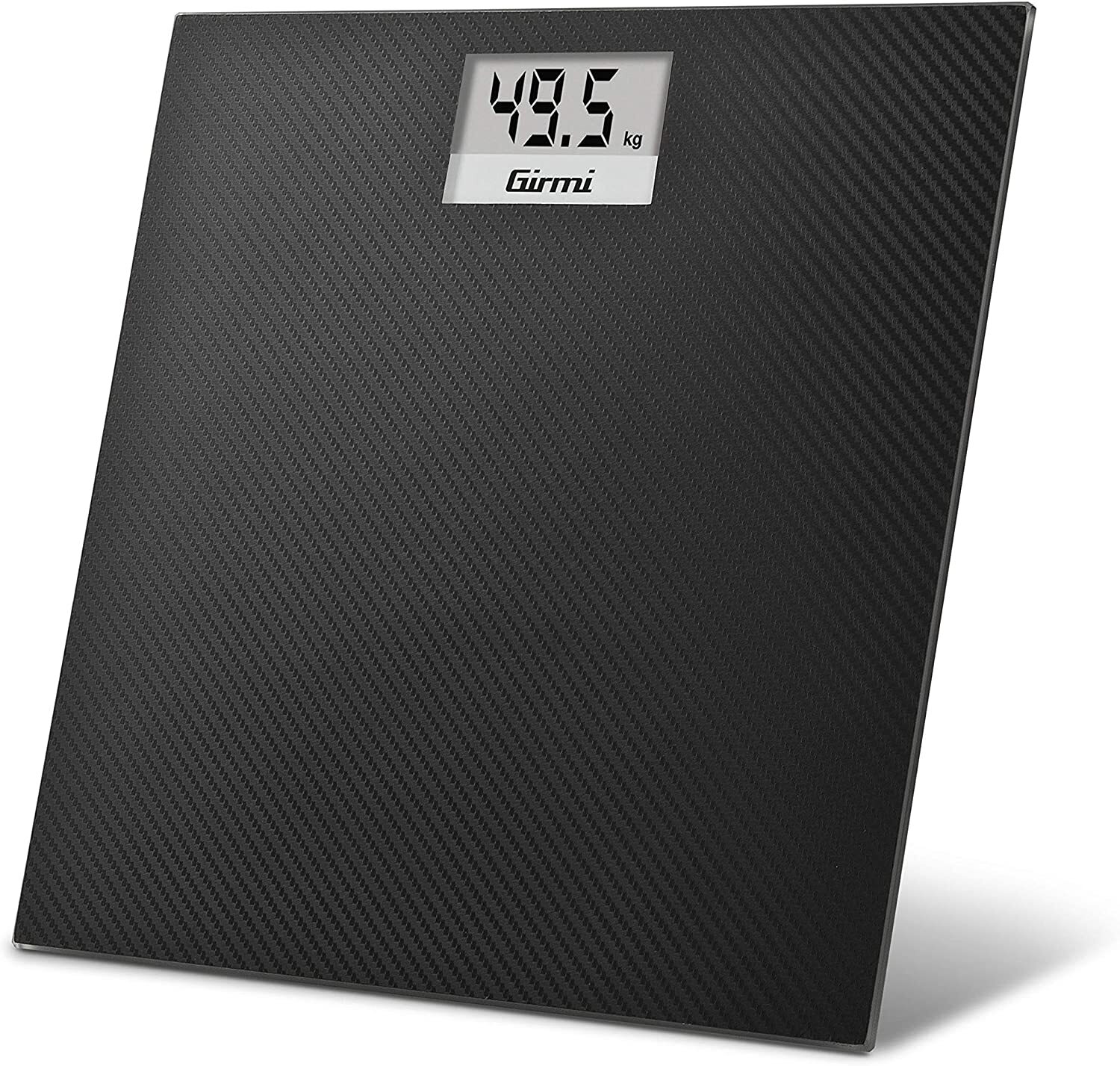 Girmi BP27 Bilancia Persona Vetro Effetto Carbonio Elettronica 100gr/150kg 30X30