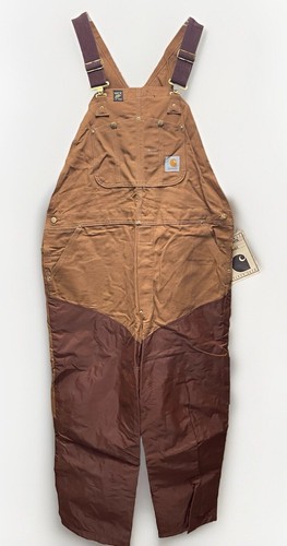 Carhartt x Wick Briarproof Bib Overall 42x32 VTG 80s Mens 6FB Brown Duck NOS USA - Picture 7 of 23