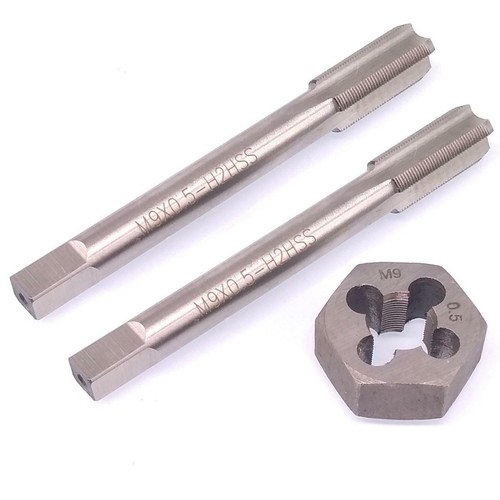 HSS M9 x 0,5 mm Kegel & Stecker Gewindebohrer & 9 x 0,5 mm Sechskant Schneideisen metrisches Gewinde Rechts - Bild 4 von 7