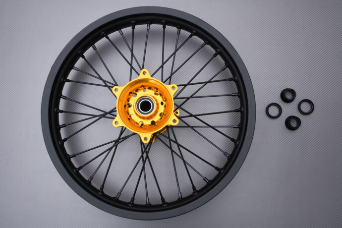 Roue arrière complète jaune 19 pouces pour SUZUKI RMZ 250 de 2007 à 2011