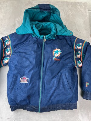 Vintage 90s Miami Dolphins Reversible Fill Nylon Puffer Vintage 90s Miami Dolphins Reversible Fill Nylon Puffer