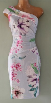 lipsy one shoulder floral dress