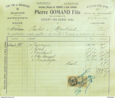Pierre Gommand Rechnung (Champagner Spirituosen) 1926 Lusigny-sur-Barse (10)