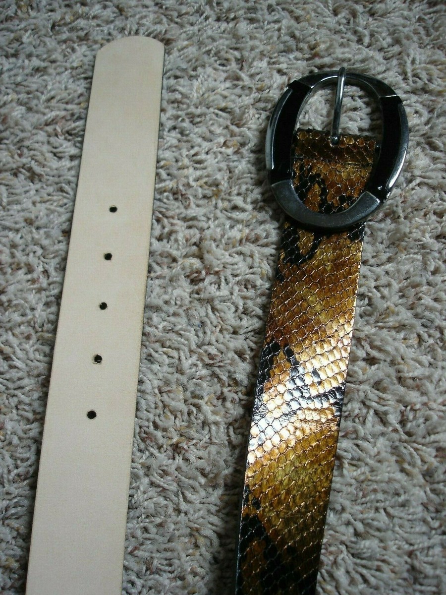 Streets Ahead Belt NWOT Size S NEW Streets Ahead USA Made Metallic Snake skin Embossed  main image 4