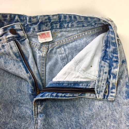 Vtg Blue Acid Wash High Waist Cotton Tapered Slim Leg Cropped Ankle Jeans Sz 28 - Picture 4 of 11