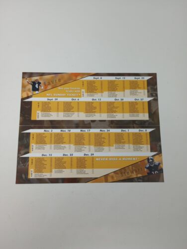 Vintage 2002 NFL Sunday Ticket Direct TV Sports Promotional Print Ad Schedule - Picture 2 of 5