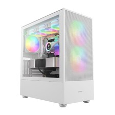 Gamdias White E-ATX Mid Tower Gaming Computer PC Case w/Tempered Glass, USB T...