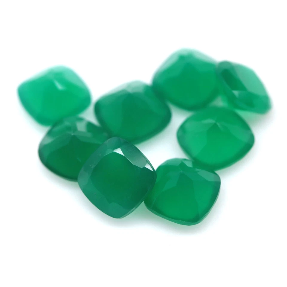 14.90 Ct. Unheated 8Pcs Green Agate Botswana Cushion - Image 2 of 4