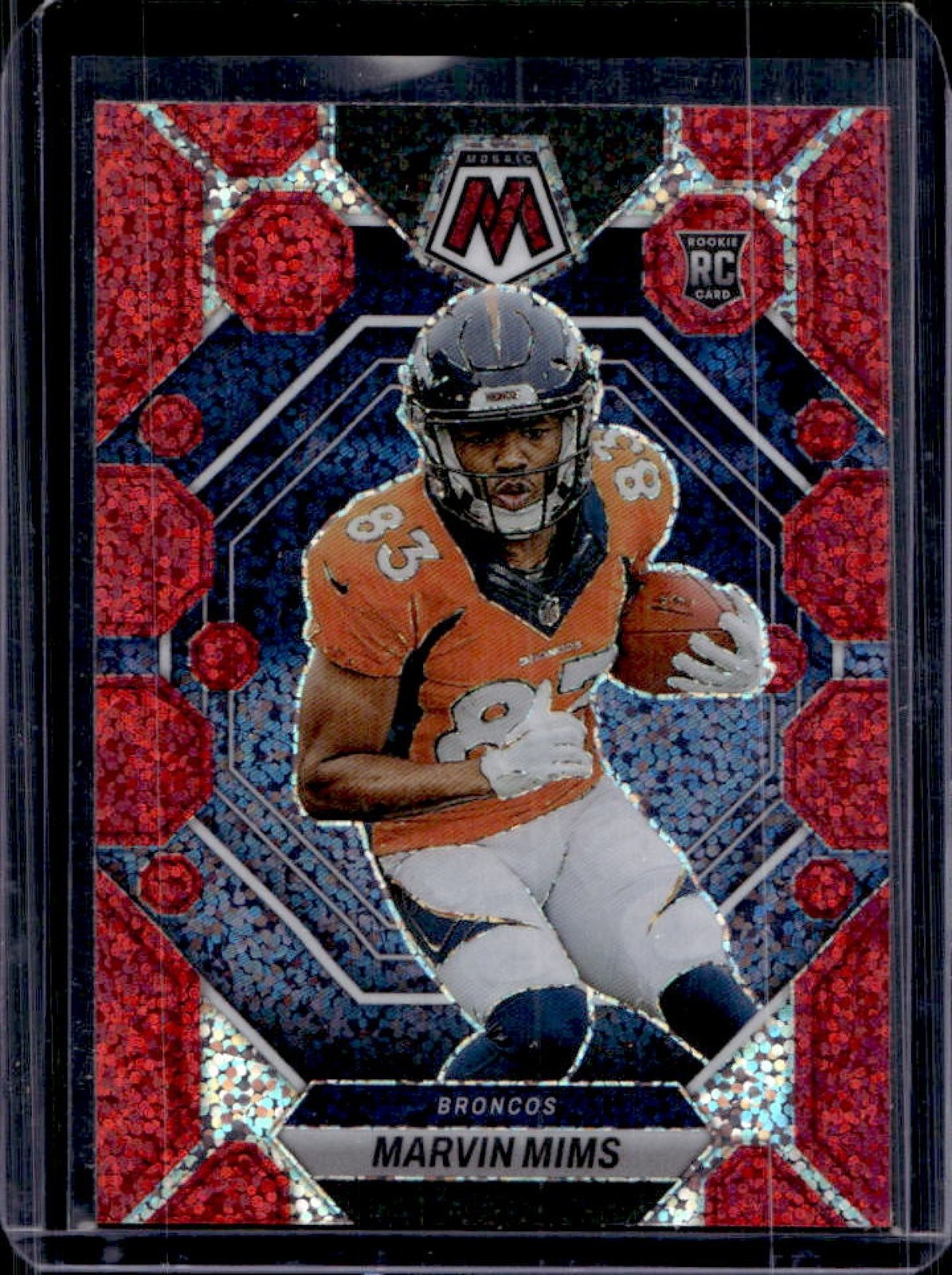 2023 Mosaic Marvin Mims RC Red Sparkle Rookie #346 Broncos