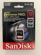 NEW Sandisk Extreme Pro SDHC UHS-1 Card 32GB 4K UHD NOS
