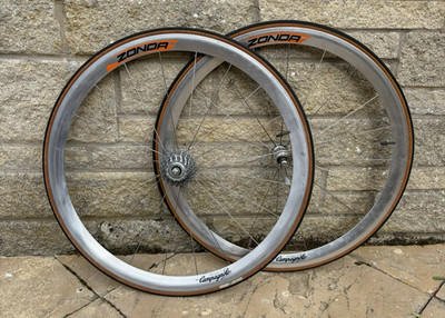 Campagnolo Zonda Vintage Rennrad Laufräder Felgen Paar Vittoria Florida Reifen tief