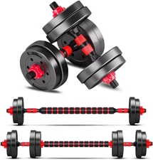 Adjustable-Dumbbells-Sets,Free Weights-Dumbbells Set of 2 Convertible to Barbell