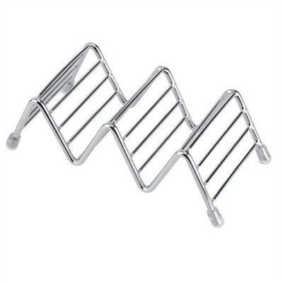 Wave Shape Stainless Steel Mexican Taco Holder Display Stand Shell Rack 2-3 Slot