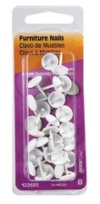 Hillman 122685 White Brass Hammered Head Furniture Nails Large Pack of 6