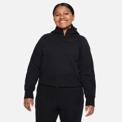 Nike Tech Pack Fleece Windrunner Full Zip Hoodie Big Kids Black FD2980 010  S+