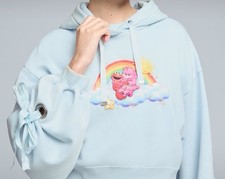 PUMA x Care Bears x Sesame Street Women's S Blue Cropped Fleece Graphic Hoodie