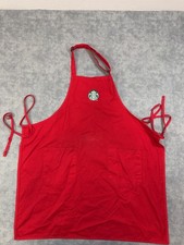 Starbucks Red Barista Apron Embroidered Siren Logo Two Pocket Uniform Cafe