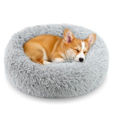 Calming Donut Dog and Cat Bed for Indoor Cats, Anti-Anxiety Round Fluffy Soft...