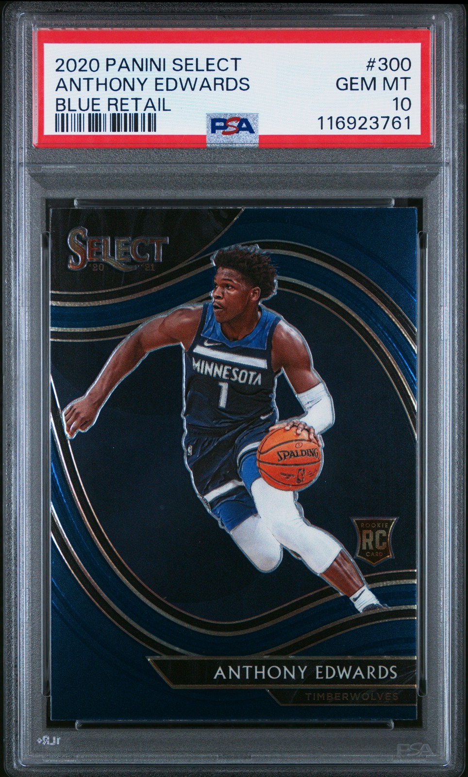 2020 PANINI SELECT BLUE RETAIL #300 ANTHONY EDWARDS PSA 10