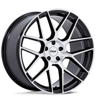 18x8.5 TSW Wheels TW002 Lasarthe Gloss Black Machined Rims 5x120 ET+35 (1pc)