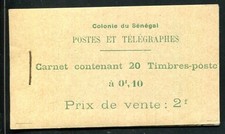 SENEGAL 1922 YVERT 73 PER 20 IN CARNET STAMP BOOKLET (D5538