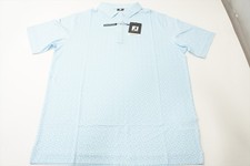 FootJoy Golf Allover Floral AF Polo Mens Size Large White/Sky 1010D 01279176 New