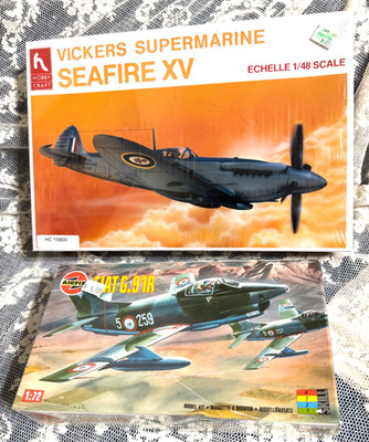 NEW SEALED LOT OF 2 MODEL AIRPLANES VICKERS SUPERMARINE SEAFIRE & FIAT G.91R