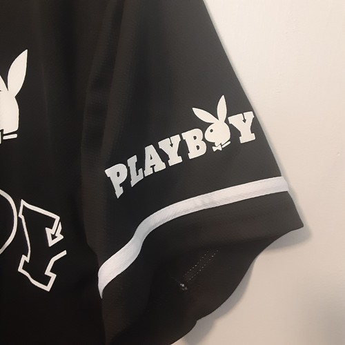 PLAYBOY Maglia con bottoni uomo taglia M nera manica corta 53 coniglietto - Foto 3 di 7