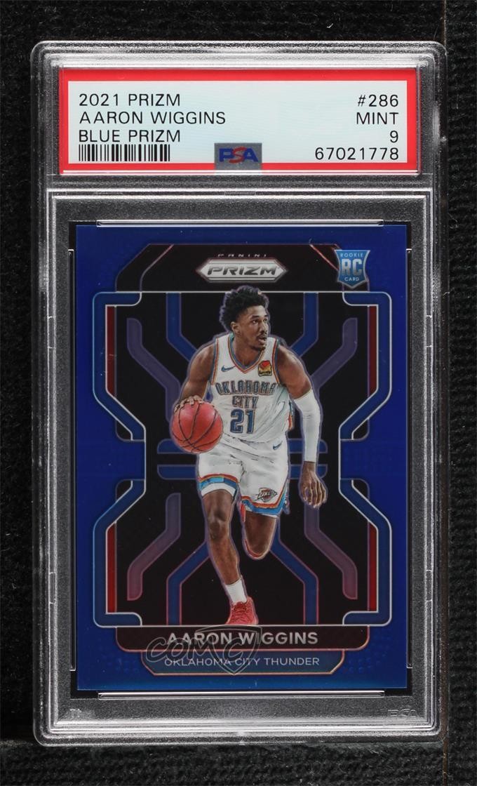 2021-22 Panini Prizm Blue 177/199 Aaron Wiggins #286 PSA 9 MINT Rookie RC 02le