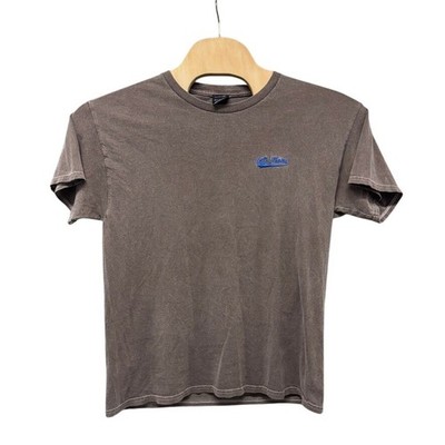 iets frans... Mens XL Faded Brown Embroidered Logo Crewneck T-Shirt Streetwear