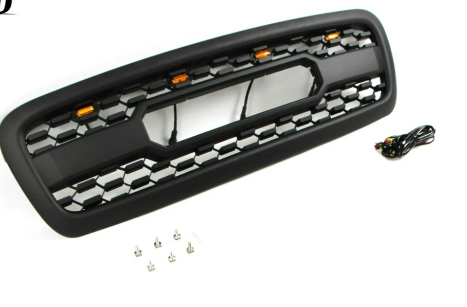 Rejilla delantera negra apta para Toyota Sequoia 2001-2004 con luz LED Foto 4 de 4