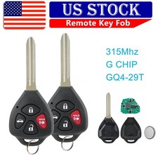2 For 2010 2011 2012 2013 Toyota Corolla Keyless Remote Control Key Fob G Chip