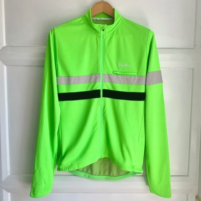 Rapha Merino Wool Brevet Jersey Herren Large hellgrün langarm reflektierend 