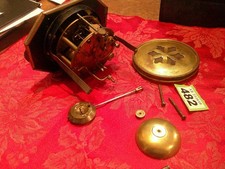 French Clock Movement & Dial bell Pendulum Back door Arabic Nums parts spares