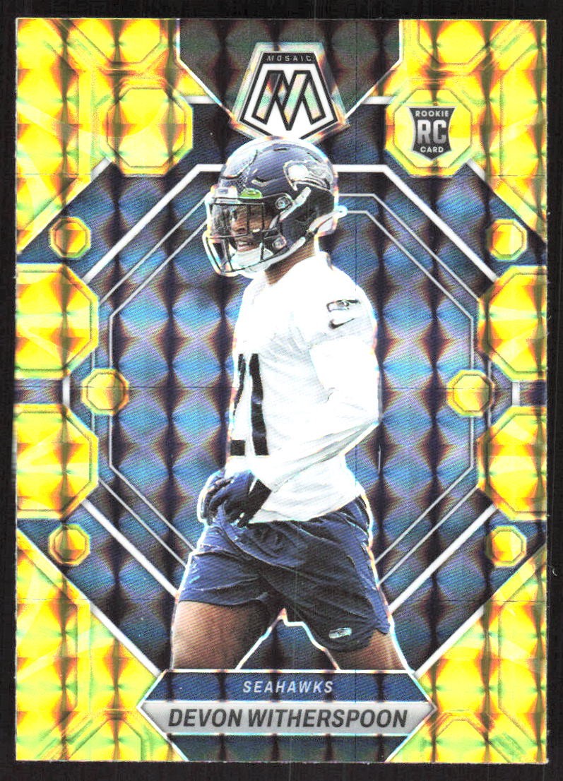 2793J 2023 Panini Mosaic #313 Devon Witherspoon Reactive Yellow Mosaic
