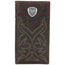 Ariat Boot Stitch Dark Brown Leather Rodeo Wallet A3510802