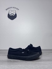 Size 5 - Vans Authentic Low Top Sneaker Youth Triple Black Lace Up Skate Shoes