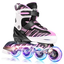 Juego De Patines Para Ni  as Ruedas En Linea Rosado Inline Roller Skates Pink NEW