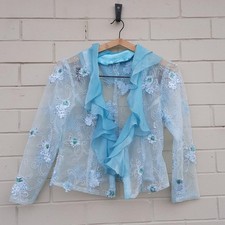 Y2k Vintage Mermaid Sequin Ruffle Cardigan Shrug