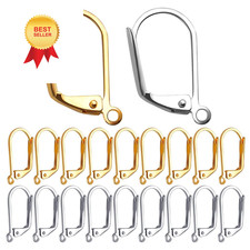 100 Pieces Leverback Earring Hooks French Earwires Gold and Silver