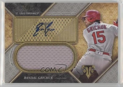 2017 Triple Threads Unity Jumbo Relics Silver 2/75 Randal Grichuk Auto 1d3a