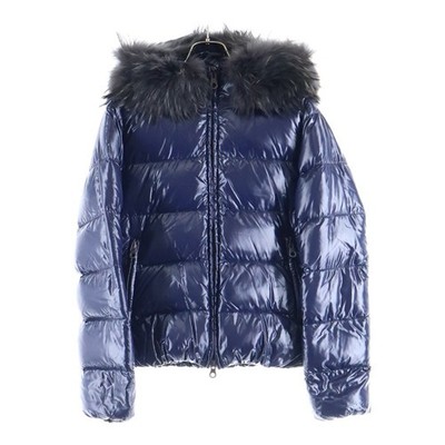 DUVETICA ADHARA Adara Raccoon Fur Down Jacket Women Navy MFG-1035R Used 38365404