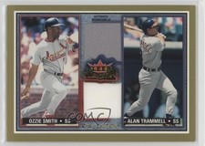 2002 Fleer Fall Classic Game Used Dual Ozzie Smith Alan Trammell Relic HOF hn4