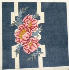 Needlepoint Hand Painted Canvas Pink Vibrant Peony Flowers 14" by 14" 128-3 New