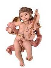 Barockengel Querubín Cherubim Putte  Große Engel Musiker mit Geige aus Polyresin
