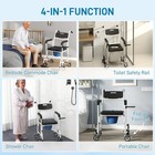 Xcceries Bedside Commode Shower Chair with 4 Wheels Lock 4-in-1 Seniors Black — photo 7