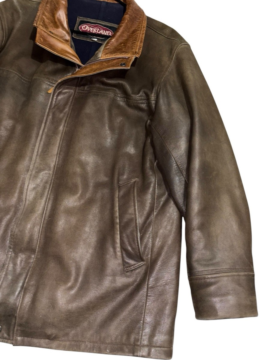 44 $2395 Overland Romano Jacket Leather Wool Cashmere Goat