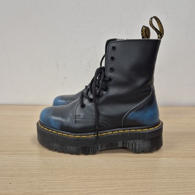 Dr Martens Jadon Platform Vintage Blue Leather Chunky Quad Boots