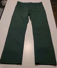 Platini Black Label Stretch Straight Leg Green Pants Men's Size 32